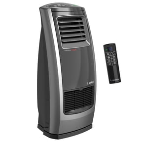 Lasko 22.5" 1500W Motion Heat Plus Ceramic Room Heater with Remote, Black/Silver, CC23185