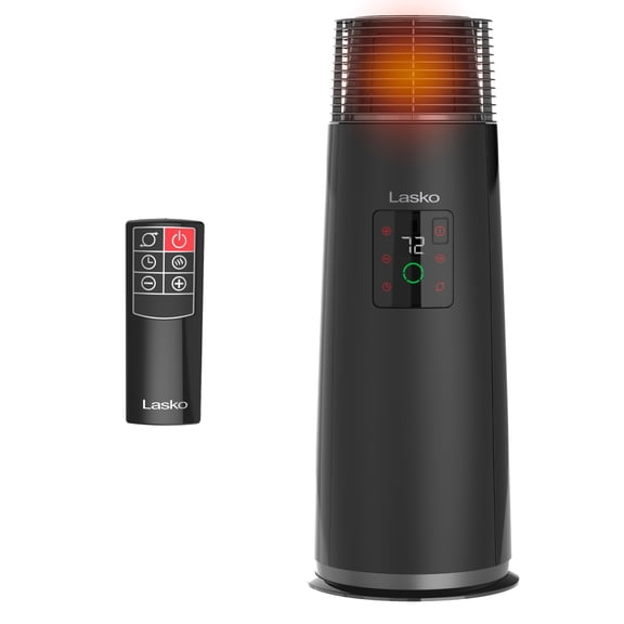 Lasko CT24362 Black 1500W 3 Speed, Oscillating, Remote, Full-Circle Ceramic Tower Space Heater