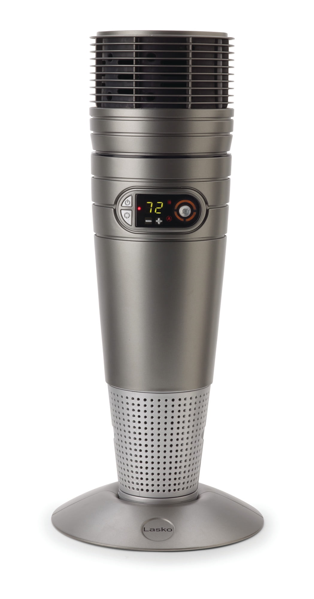 Lasko 25" 1500W Full-Circle Warmth Ceramic Tower Space Heater with Remote, Gray, 6451, New