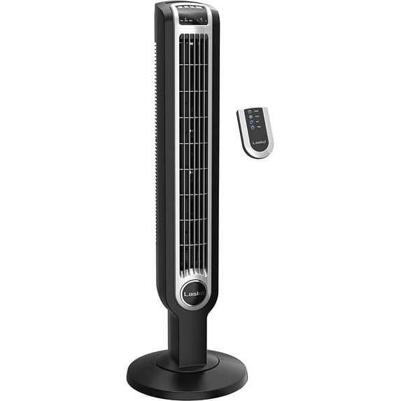 Lasko 2511 36” Oscillating 3-Speed Remote Control Tower Fan for Home, 36 Inch, Black