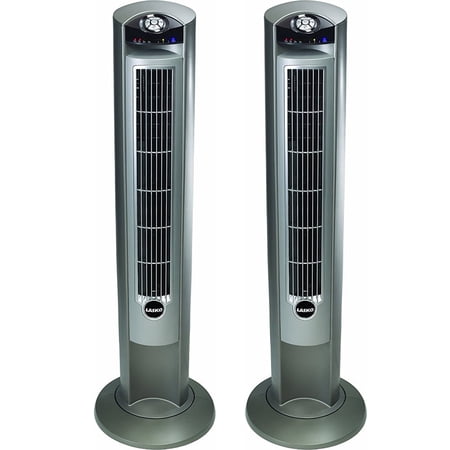 Lasko 2551 Wind Curve Platinum 42-Inch 3-Speed Tower Fan with Remote Control 2 Pack