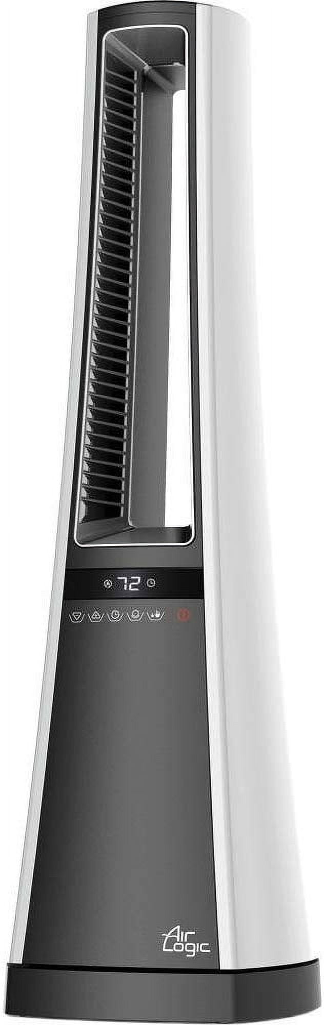 Blue Ceramic Bladeless Floor-Standing Heating Fan with Thermostat