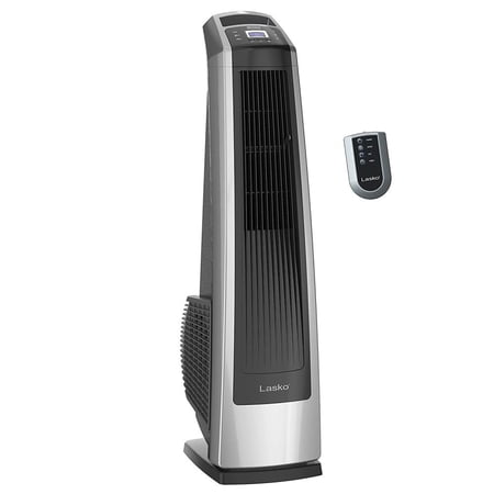 Lasko 35" High Velocity Oscillating Tower Fan with Remote Control, 3 Speeds, 7-Hour Timer, Black, U35115