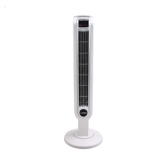 Lasko 3-Speed Remote Controlled Oscillating Tower Fan, White, 2510