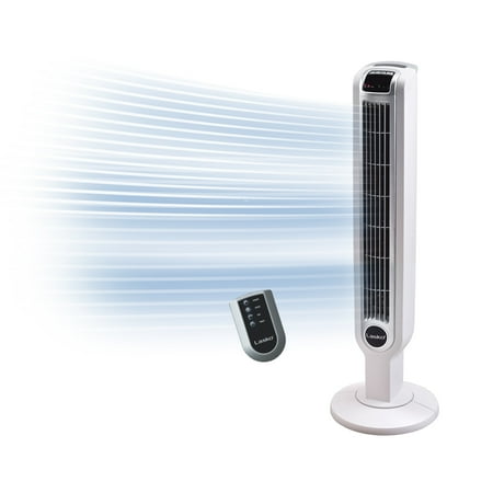 Lasko 3-Speed Remote Controlled Oscillating Tower Fan, White, 2510