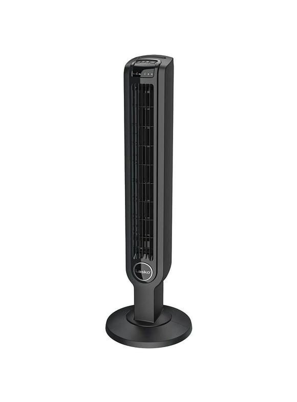 Lasko 36" 3- Speed Oscillating Tower Fan with Timer and Remote, Black, T36211, New