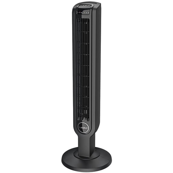 Lasko 3- Speed Oscillating Tower Fan with Timer and Remote, T36211, Black