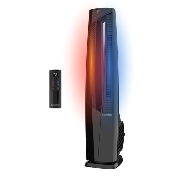 Lasko DUO Comfort FHV801 Black 3 Heat Speeds, 4 Fan Speeds, Tower Fan and Ceramic Space Heater