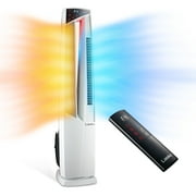 Lasko 38" All Season High Velocity Fan and Ceramic Space Heater with Remote, White, FHV820
