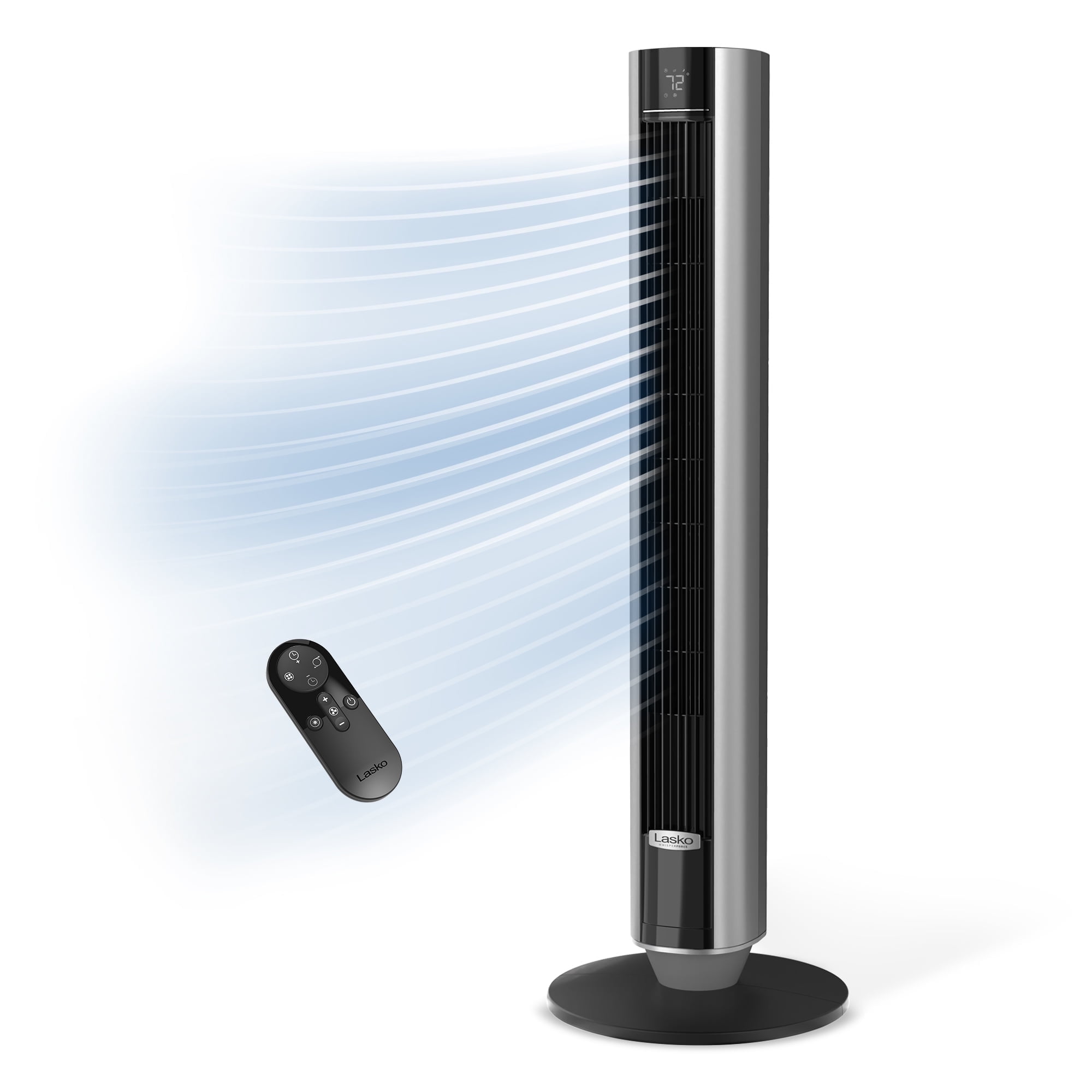 Lasko 40 WhisperForce DC Technology Tower Fan, 29 ft/s Airflow, Remote, Black, TDC401, New