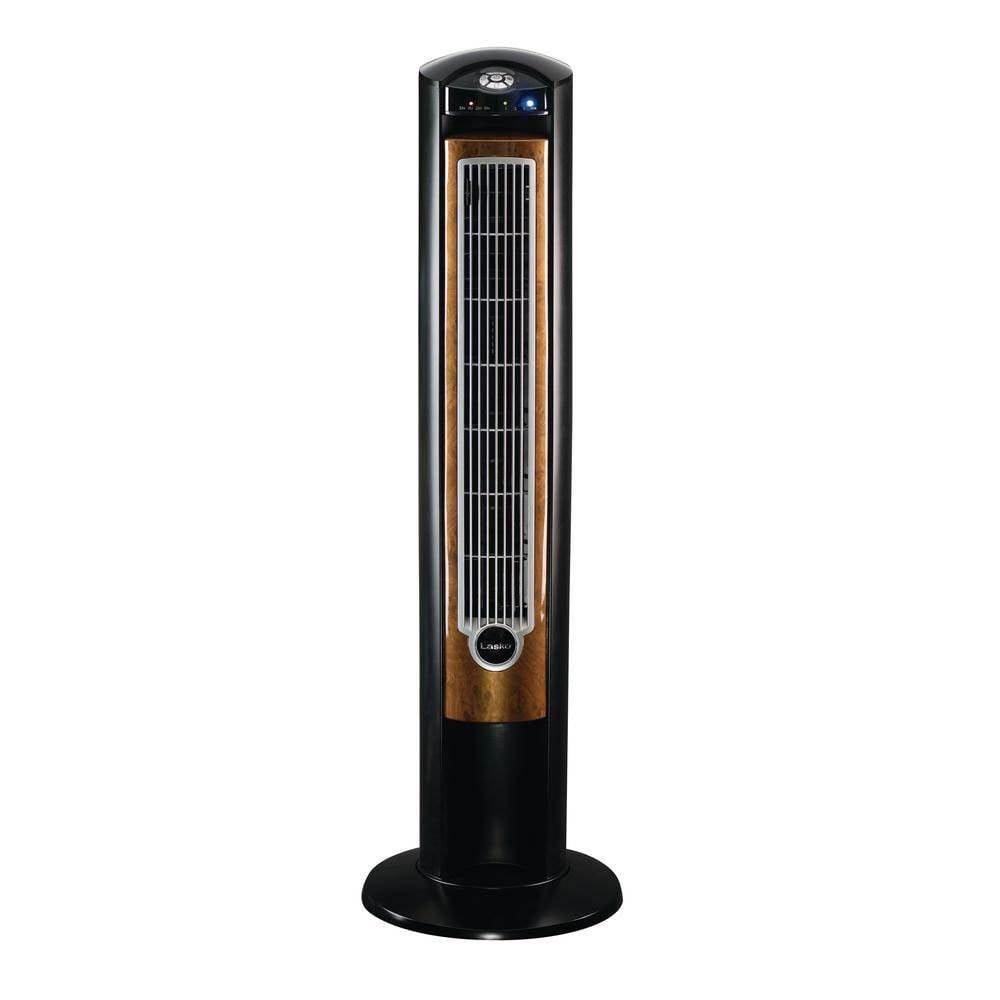 Lasko 42 Wind Curve 3-Speed Tower Fan with Fresh Air Ionizer and Remote,  T42950, Black/Woodgrain - Walmart.com