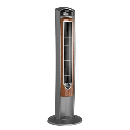 Lasko Wind Curve 42" 3-Speed Oscillating Ionizer Remote Controlled Tower, Gray/Brown, 2554