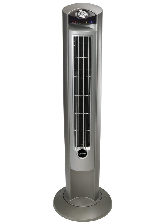 Lasko 42" Wind Curve Tower Fan with Ionizer and Remote, 2551, Silver, 13" Long, New