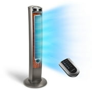 Lasko 42" Wind Curve Tower Fan with Nighttime Setting, Timer and Remote, Gray/Brown, T42954, New