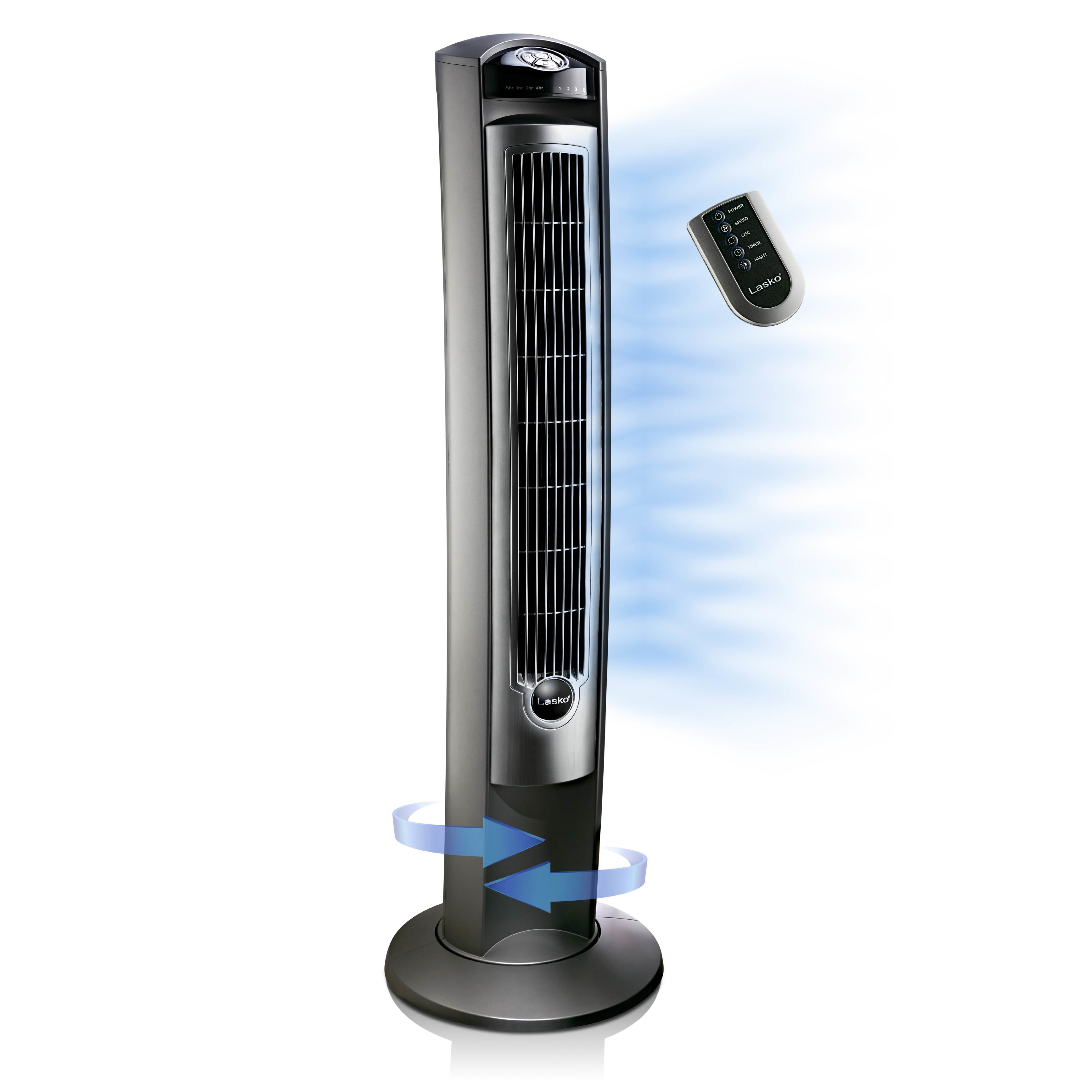 Lasko 42 Wind Curve Tower Fan with Nighttime Setting and Remote, T42951,  Silver, 13L, New - Walmart.com