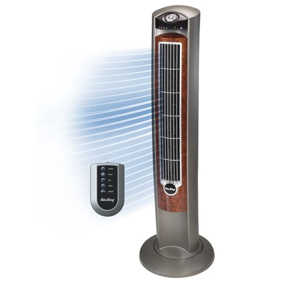 Air King Wind Curve 42" 3 Speed Fresh Air Ionizer Tower Fan with Remote Control, 9554