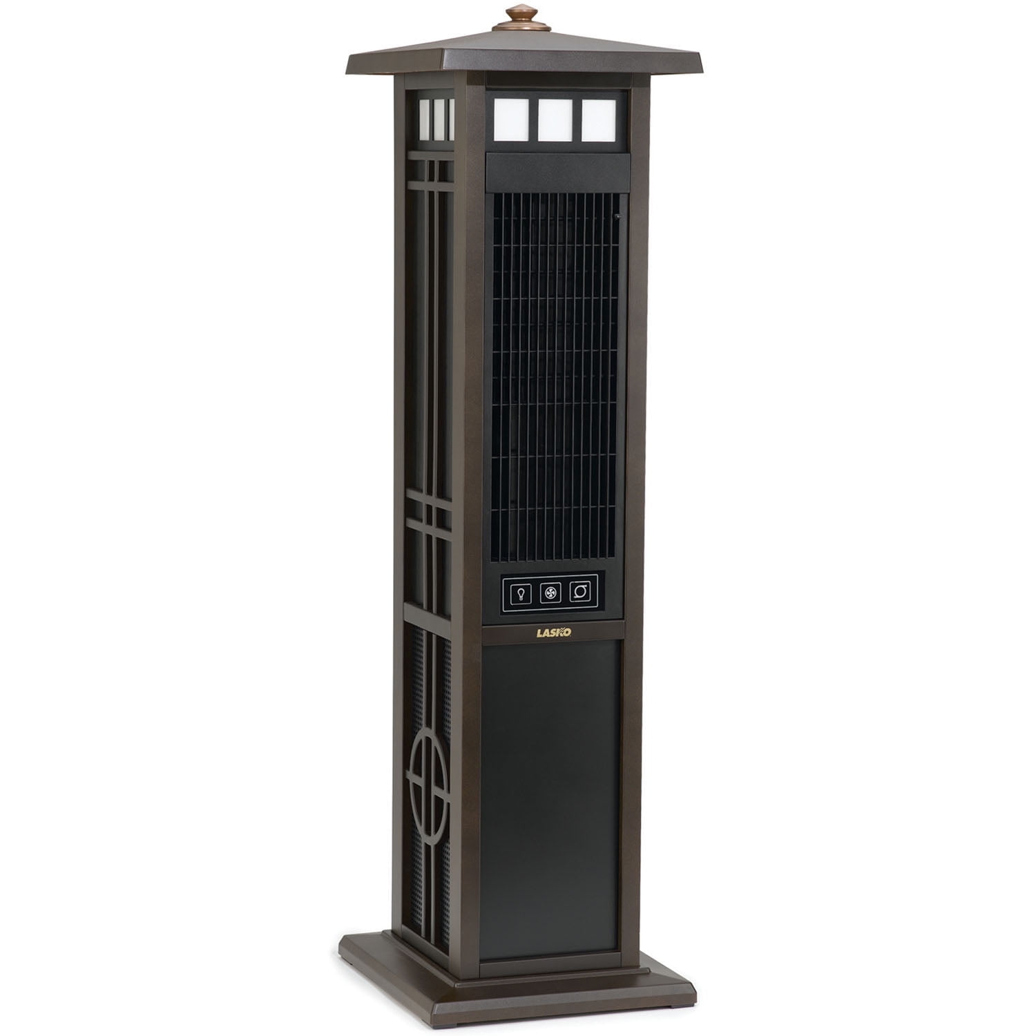 Elegant Black Remote Controlled Outdoor Tower Fan with LED Accent Lighting