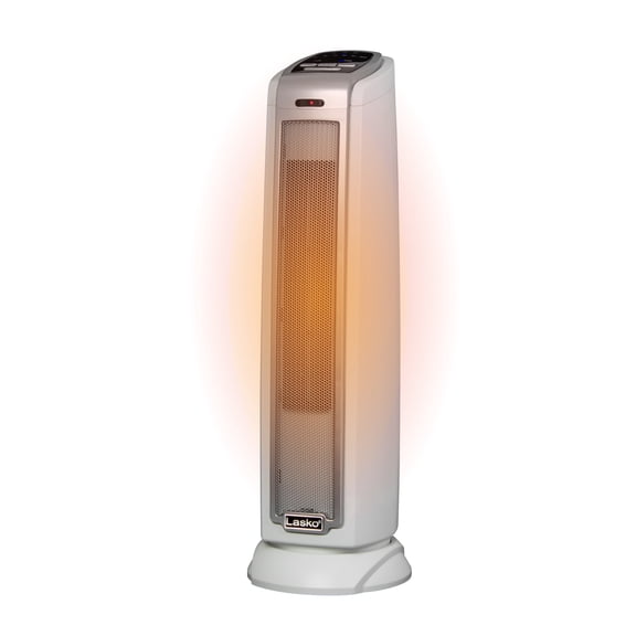 Lasko 5775 White 1500W 2 Speed, Oscillating, Timer, Thermostat Ceramic Tower Space Heater