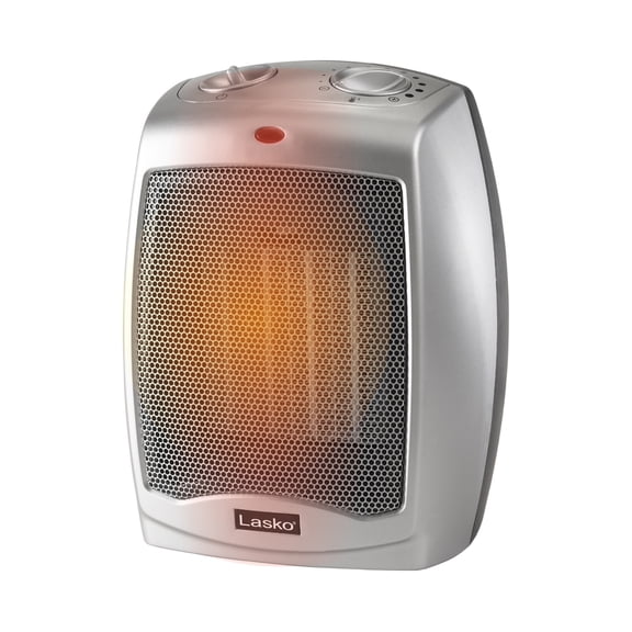 Lasko 754200 Silver 1500W 2 Speed, Thermostat Tabletop Ceramic Space Heater