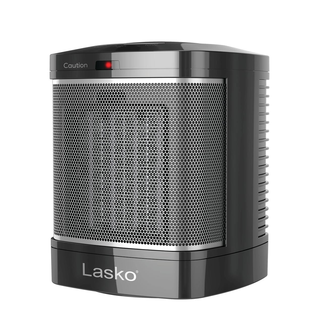 Compact Black Ceramic Electric Heater with Thermostat and Auto Shut-off