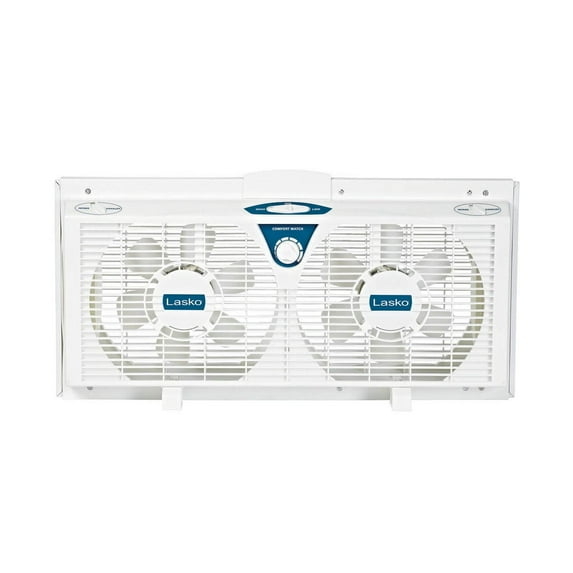 Lasko 8" Electrically Reversible Twin Window 2-Speed Fan, Model #2138, White