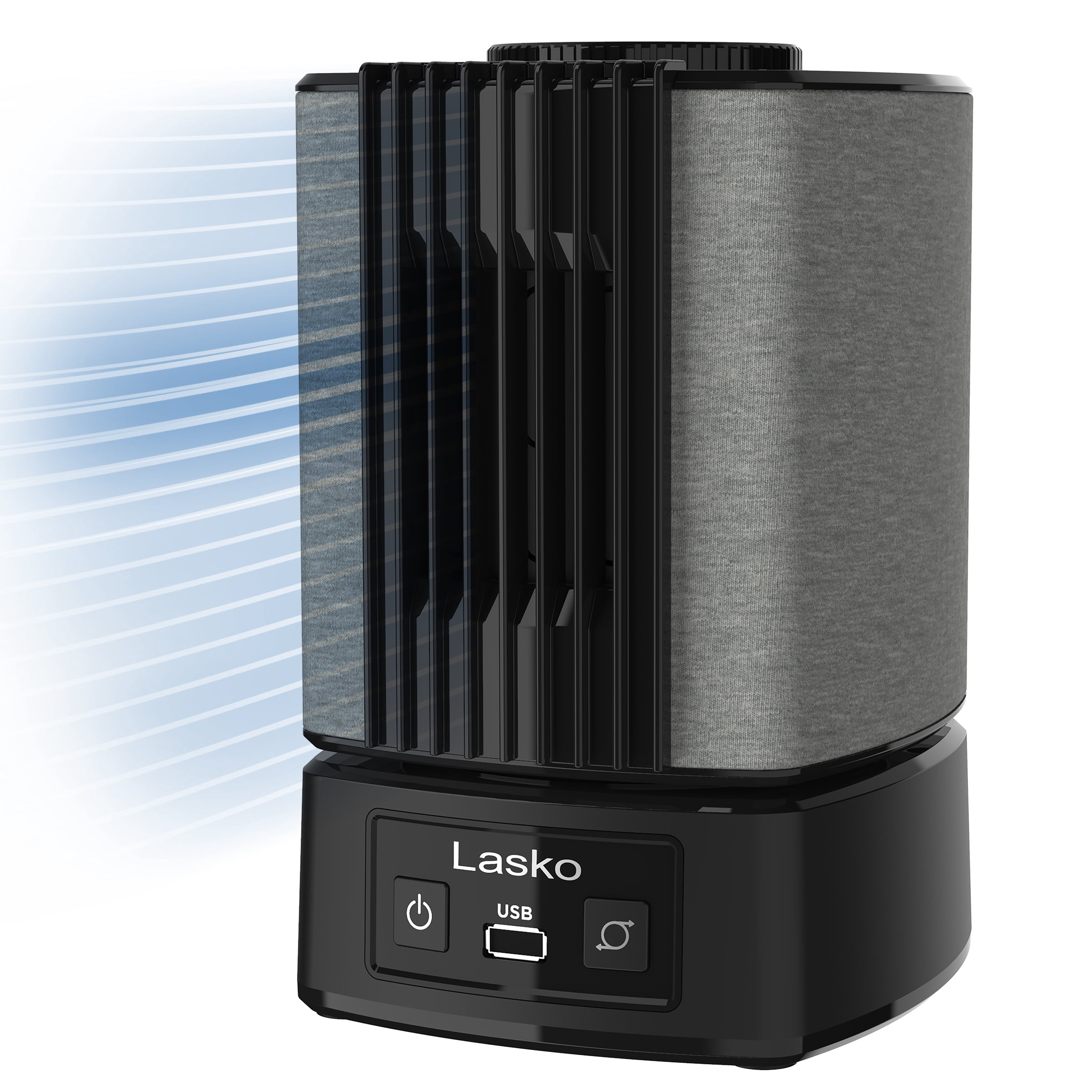 Lasko SlumberBreeze 8" 2-in-1 Personal Fan with White Noise, Black, SB100