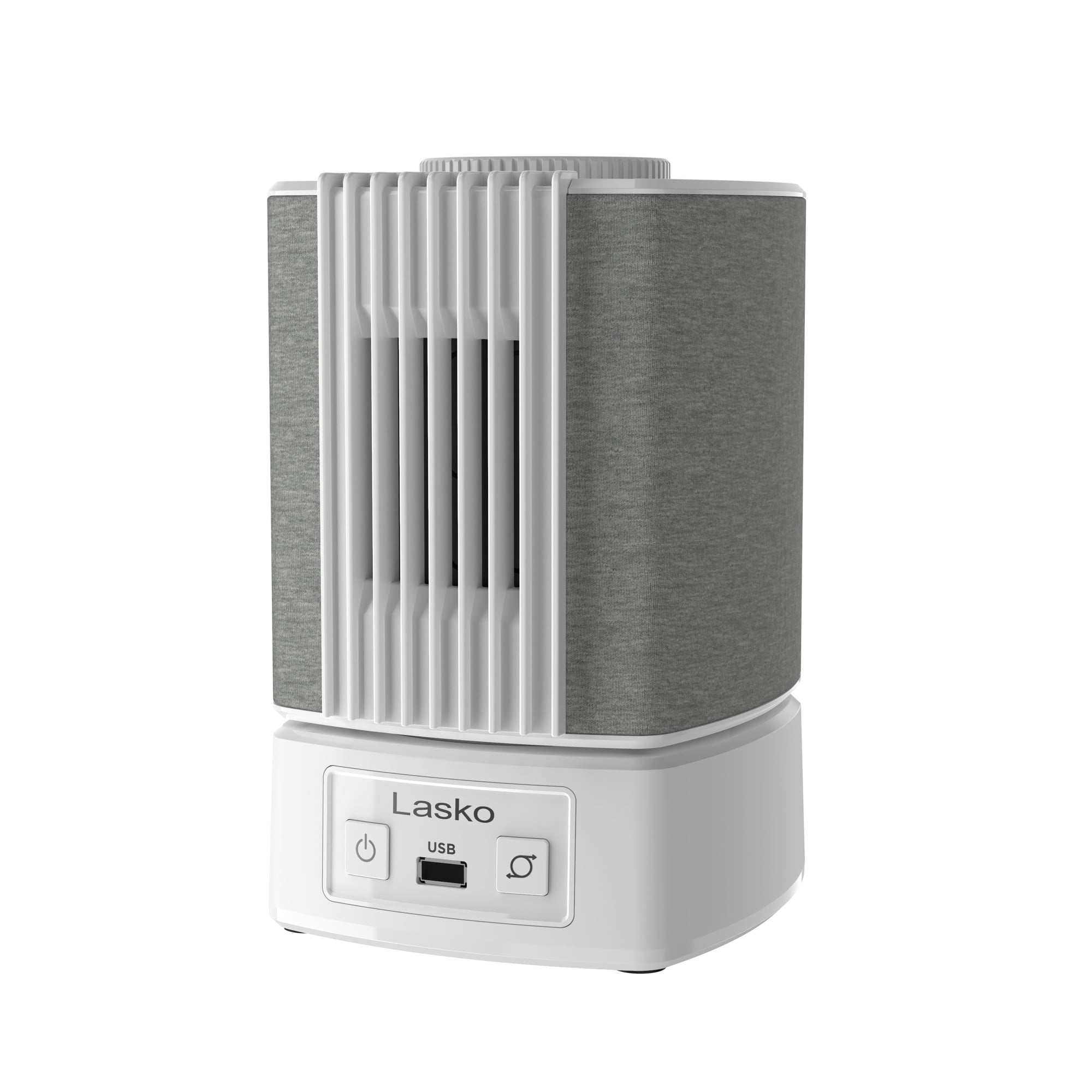 Lasko 8" SlumberBreeze 2-in-1 Personal Fan with White Noise, White, SB101