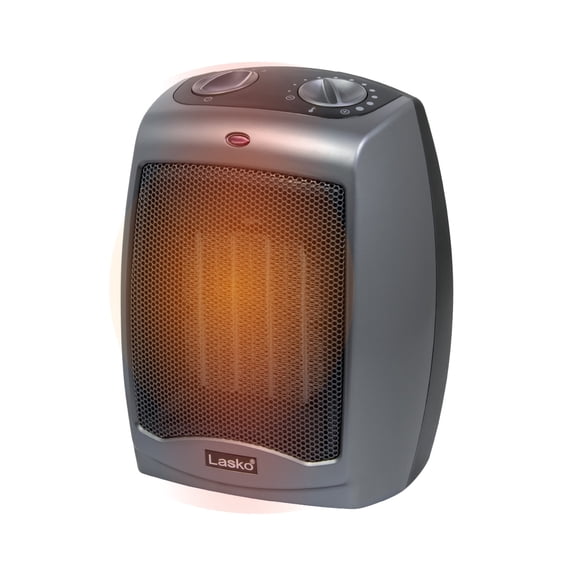 Lasko 754201 Gray 1500W 2 Speed, Tip-Over Switch, Thermostat Ceramic Space Heater