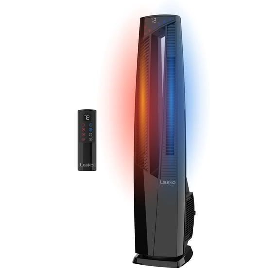 Lasko DUO Comfort FHV830 Black 3 Heat Speeds, 4 Fan Speeds, DC Tower Fan and Ceramic Space Heater