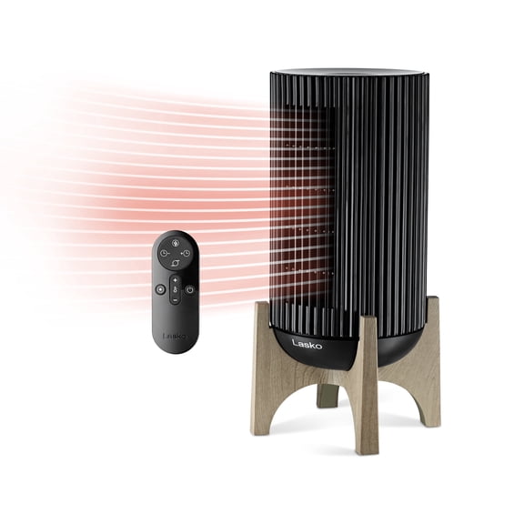 Lasko Artisan Series 15.5" High Velocity Ceramic Space Heater and Remote, Black, CX16550