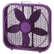 Lasko 20" Cool Colors Classic Box Fan with Weather-Resistant Motor, Portable Cooling Floor or Window Fan, 3 Speeds, Purple, B20309