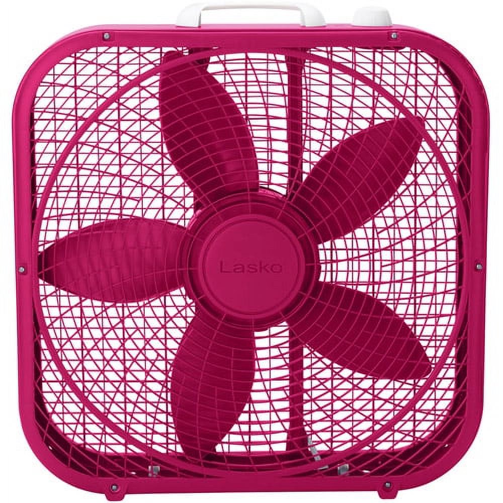 https://www.walmart.com/ip/Lasko-Cool-Colors-20-Box-Fan-with-3-Speeds-B20307-Fuchsia-Supreme/34415693