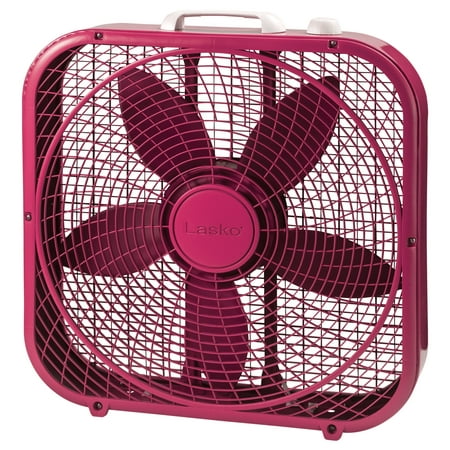 Lasko Cool Colors 20" 3- Speed Energy Efficient Box Fan, Fuchsia, B20307