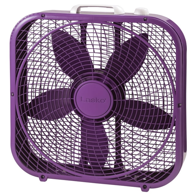 Lasko Cool Colors 20" Energy Efficient Box Fan, 3 Speeds, 22.5" H, Purple, B20309, New