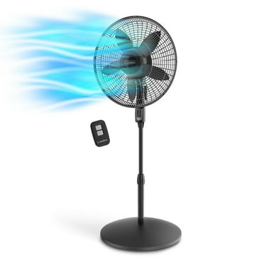 Lasko Cyclone Max 18" 4-Speed 23 ft/s High-Velocity Remote Controlled Pedestal Fan, Black, S18605
