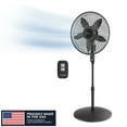 thumbnail interactive-video image 1 of Lasko Cyclone Max 18" 4-Speed 23 ft/s High-Velocity Remote Controlled Pedestal Fan, Black, S18605, 1 of 18