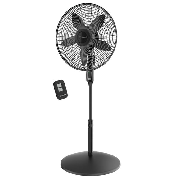 Lasko Cyclone Max 18" 4-Speed 23 ft/s High-Velocity Remote Controlled Pedestal Fan, Black, S18605