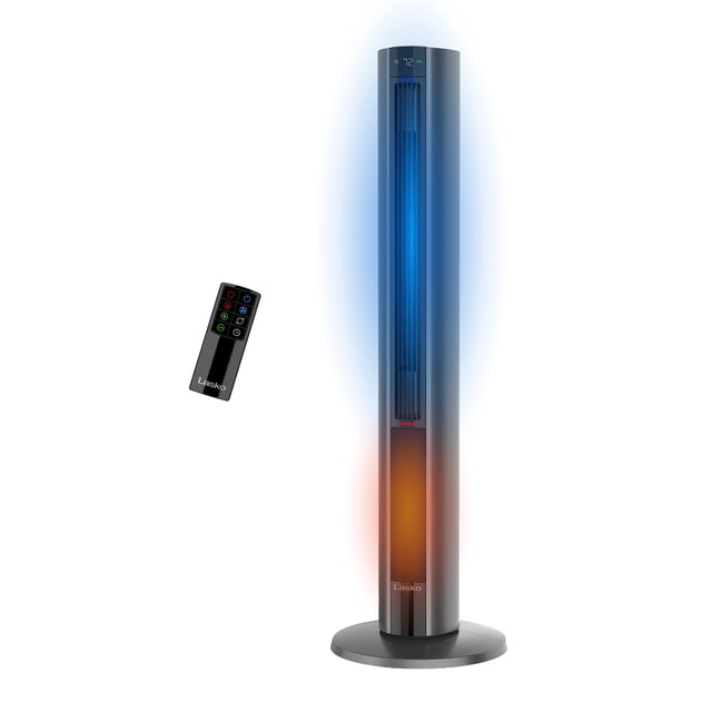 Lasko DUO Comfort FH515 Gray 1500W 3 Heat Speeds, 4 Fan Speeds, Tower Fan and Ceramic Space Heater