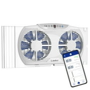 Lasko Electrically Reversible Twin Window Fan with Bluetooth® Technology, 13" H, W09560, White