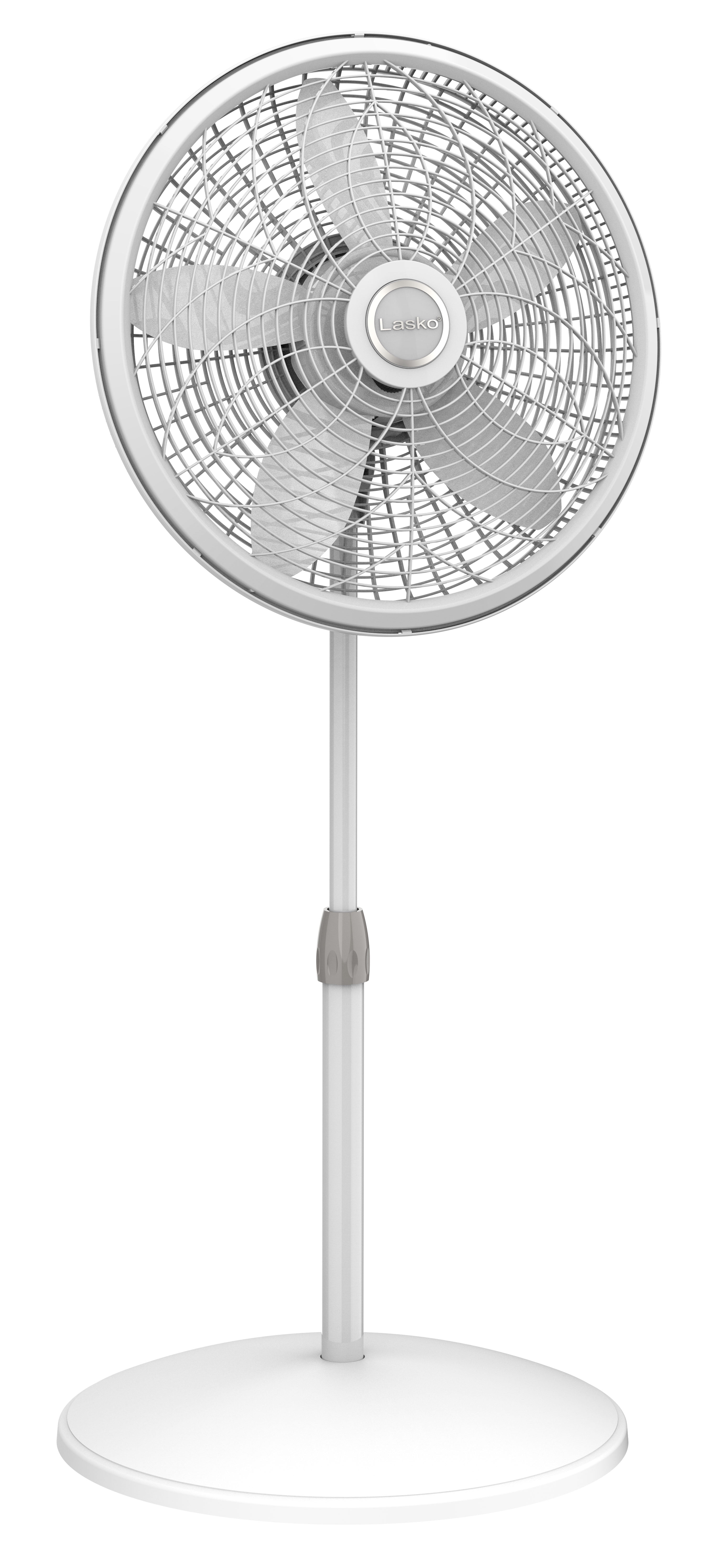 Lasko Elegance and Performance 18" 3-Speed Oscillating Pedestal Fan, White, 1820