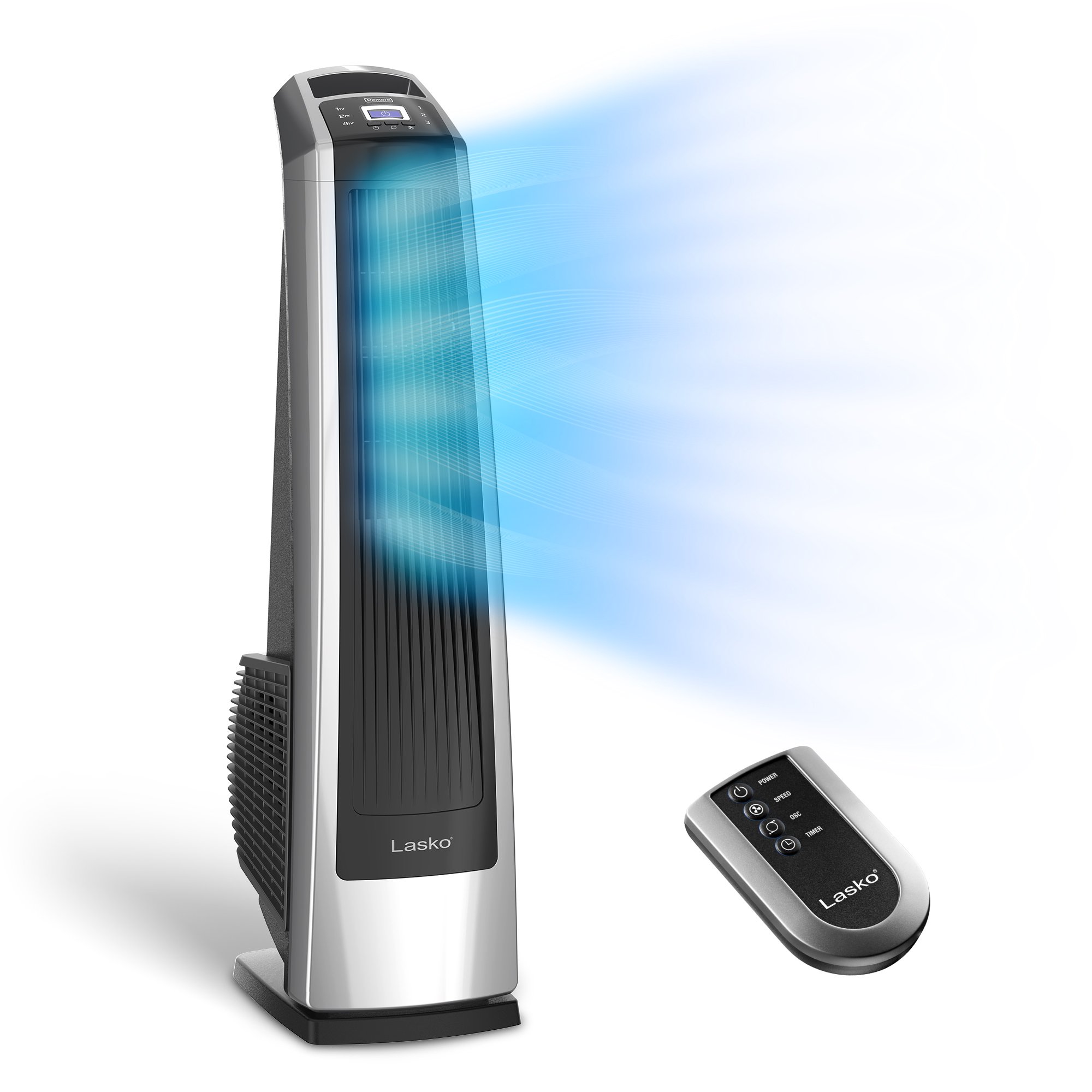 Lasko High Velocity 35 in. 3 Speed Oscillating Tower Fan with Timer and Remote  Control, U35115 - Walmart.com