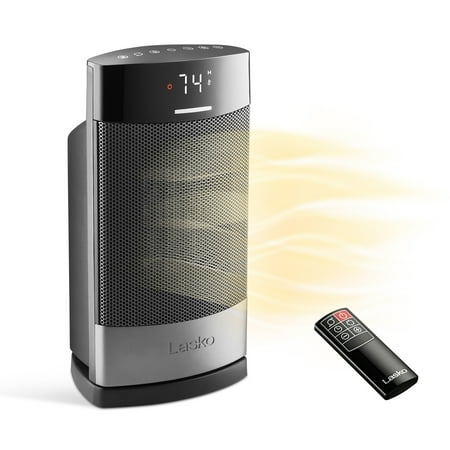 Lasko Ellipse 11.6" 1500W Oscillating Tabletop Ceramic Space Heater with Remote, Black, CD12950, New