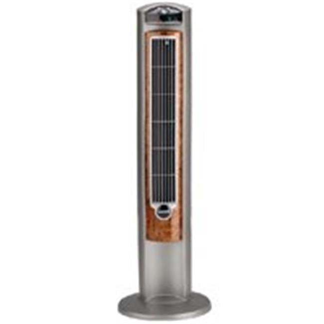 Gray and Woodgrain 42" Oscillating Tower Fan with Remote