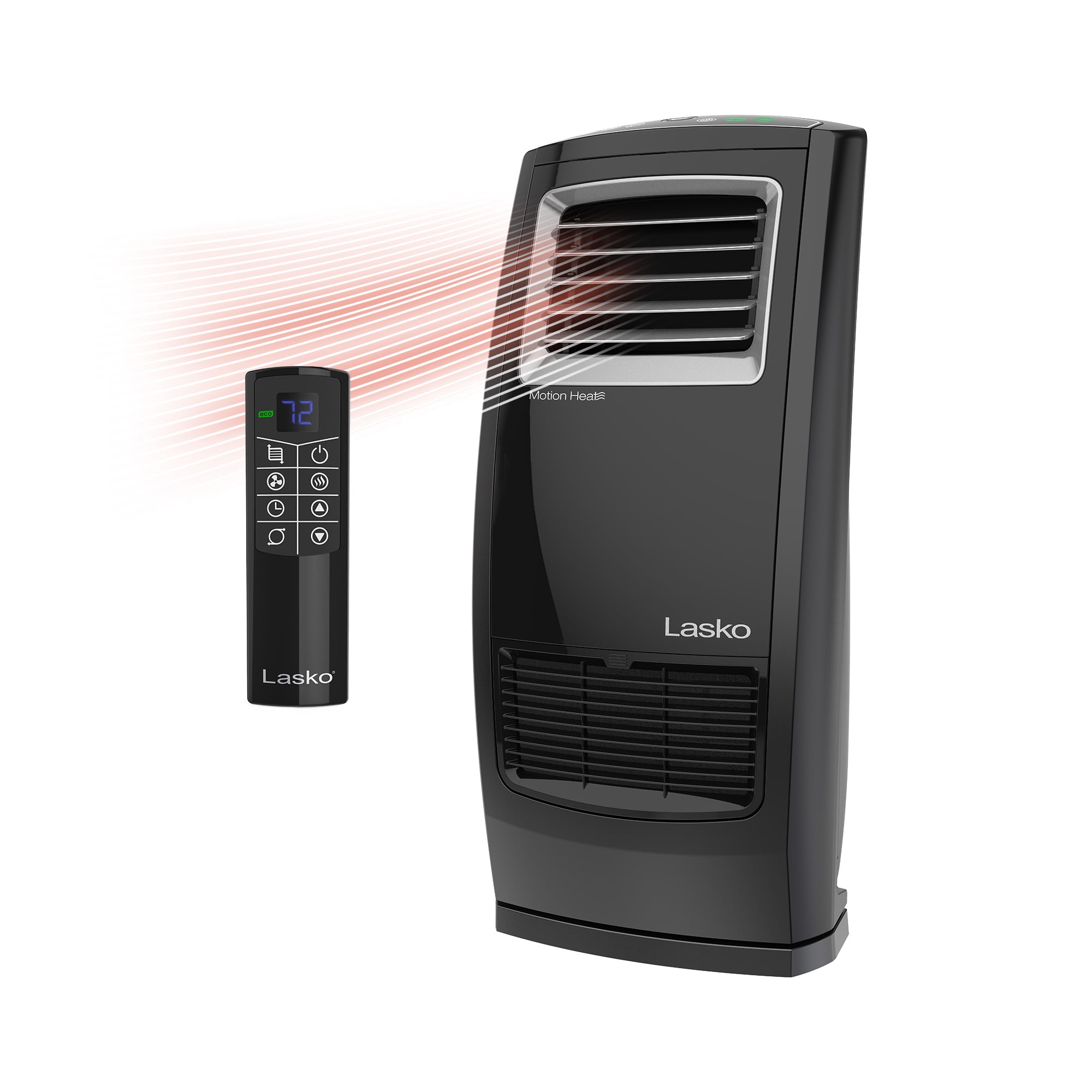 Lasko Oscillating 1500W Ceramic Heater, 4-Way Heat, AutoEco