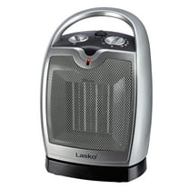 Lasko Oscillating Ceramic Tabletop Space Heater with Adjustable Thermostat, Gray, 5409