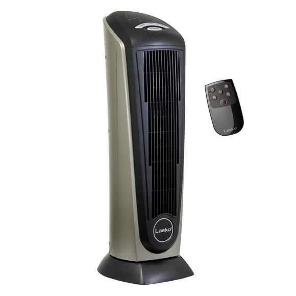 Lasko Oscillating Ceramic Tower Space Heater with Remote Control, 751320, Black, New