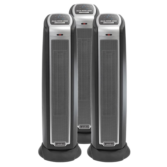 Lasko Portable Electric Oscillating Ceramic Tower Space Heater (3 Pack)