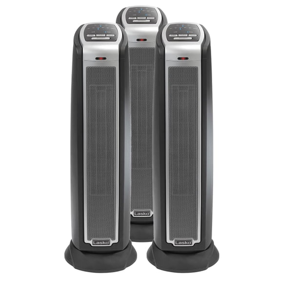 Lasko Portable Electric Oscillating Ceramic Tower Space Heater (3 Pack)