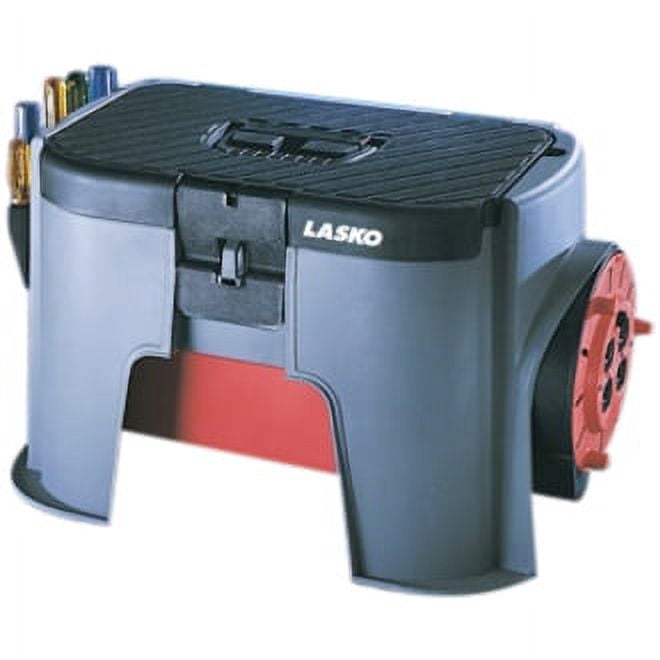 Lasko Power Toolbox Tool Storage Cord Wheel with Four Outlets and Step  Stool, 9002 - Walmart.com