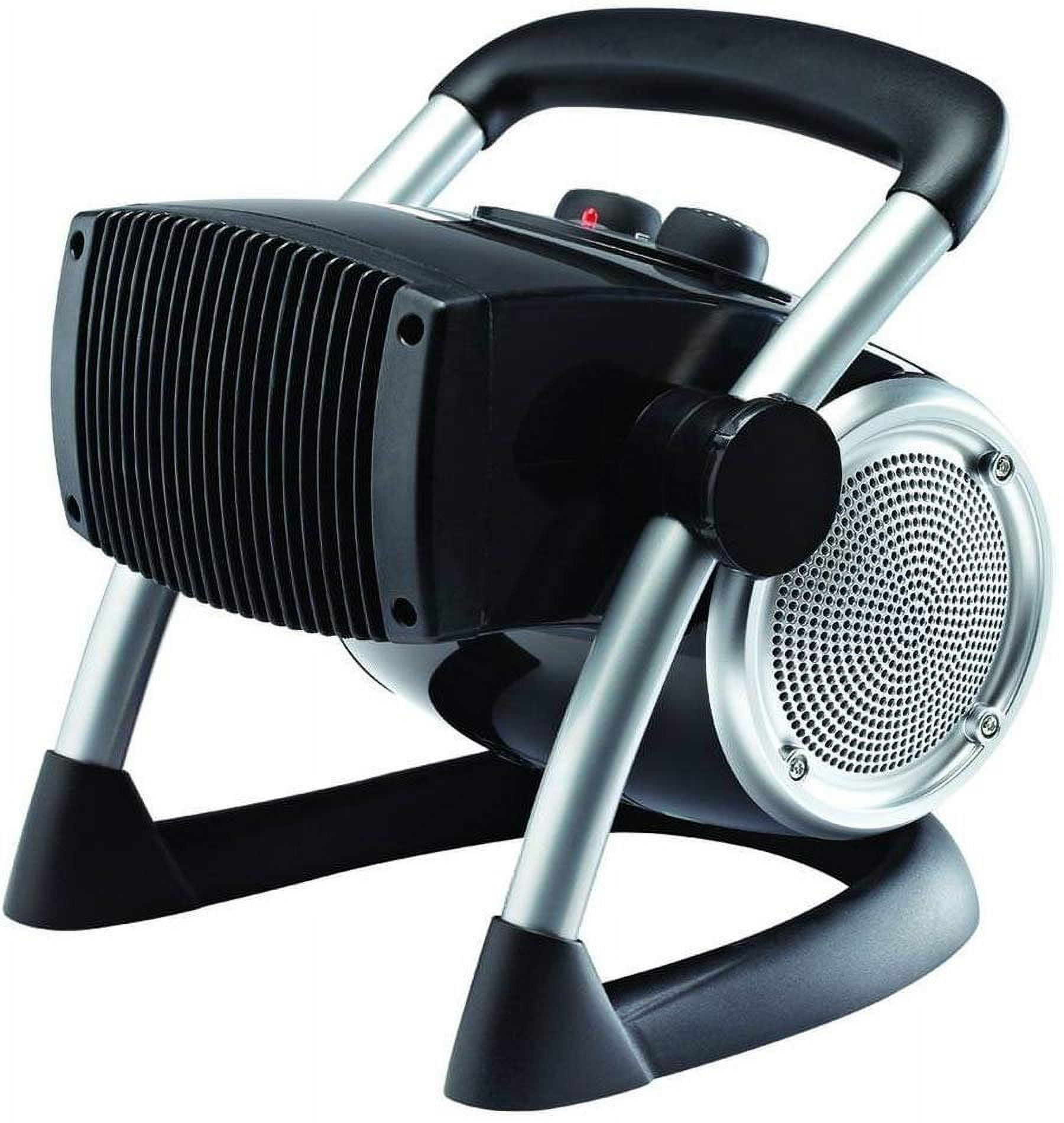 Black Ceramic Electric Utility Heater with Thermostat and Auto Shut-off